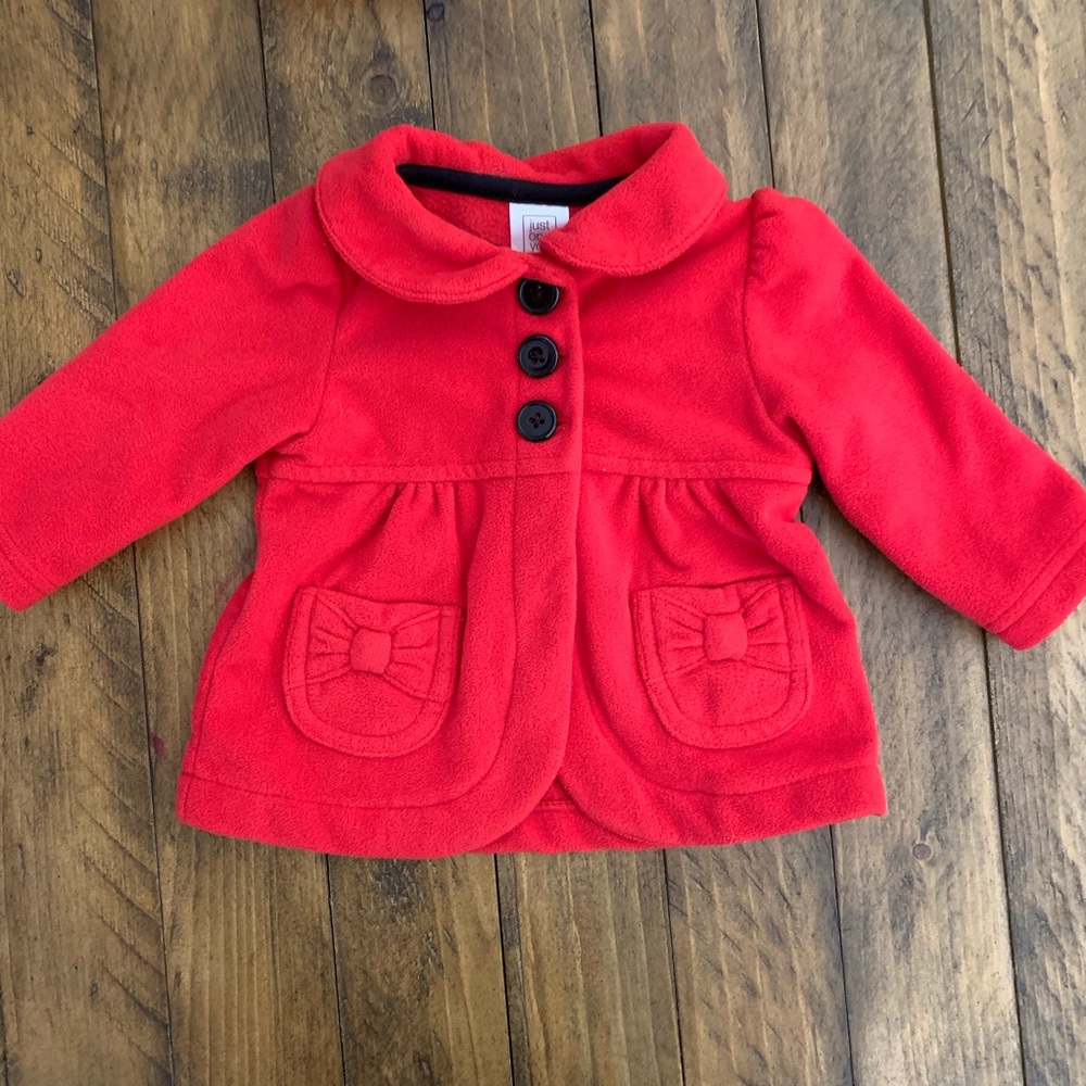 Red fleece coat. 12.5 lbs to 16.5 lbs